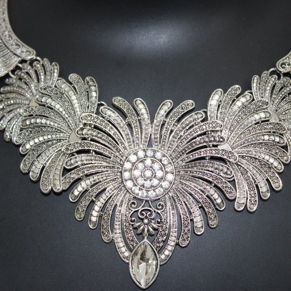 Silver Oxidised Choker Set Silver Oxidised Choker Oxidised Choker Jewellery - Picture 2 of 3